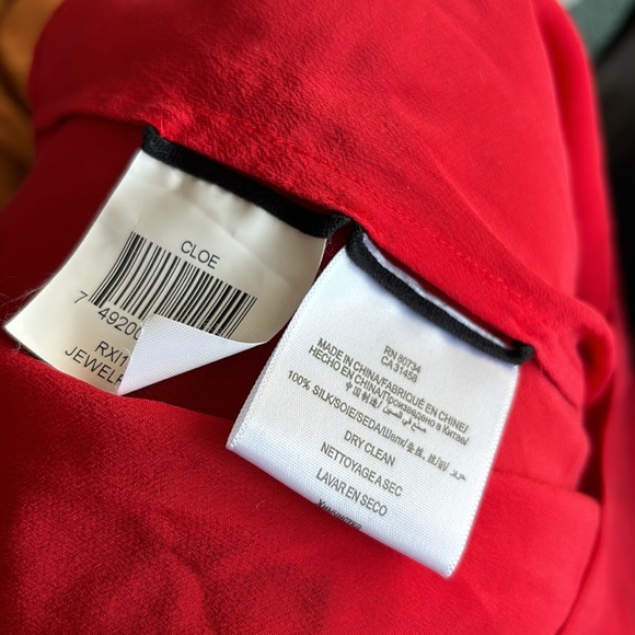 bcbgmaxazria red silk sleeveless blouse - Picture 6 of 7